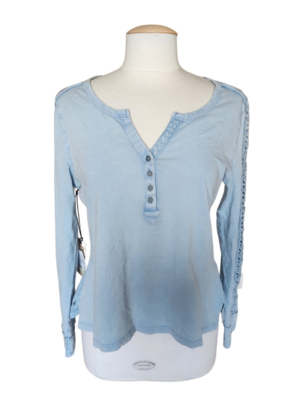 NWT Idyllwind Light Blue Crochet Top Large